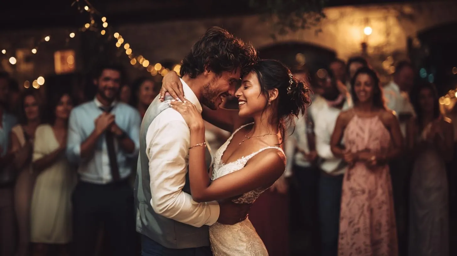 Pareja de baile haciendo vals para su boda